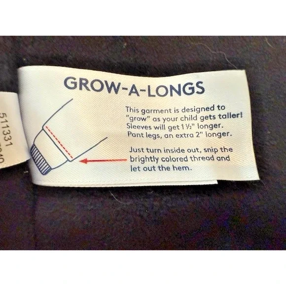 Lands End Grow A-longs Snow & Ski Snowboard Black Pants Jacket Set Medium 10 12 - Picture 9 of 16